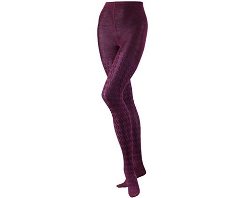 HUE Maroon Cable Knit Sweater Tights 