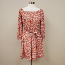 Loft Outlet Red White Floral Spring Summer Feminine Women’s Dress Size 8 NWT