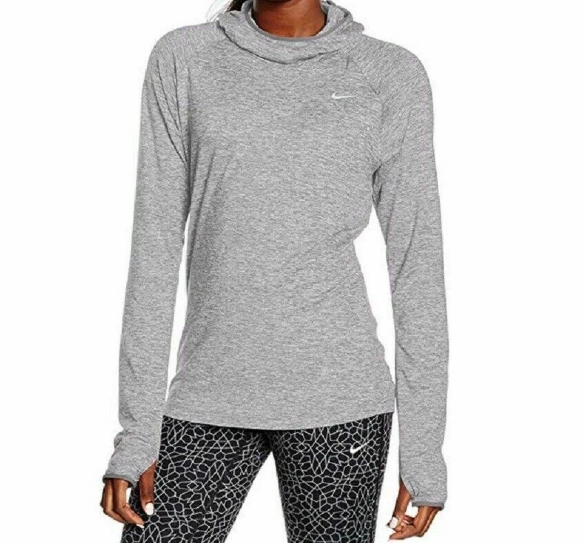 Nike Dri-Fit Women's Element Cowl Neck L/S Running Hoodie (685818) Gray - Medium