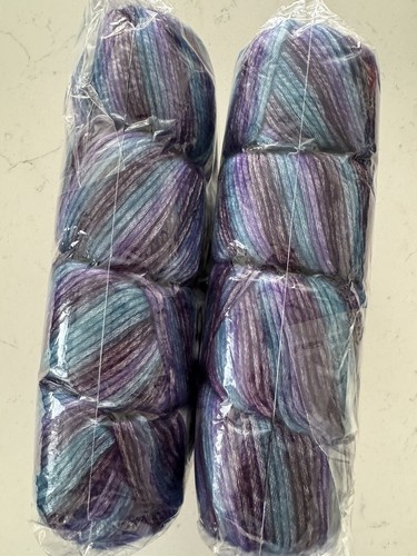 Ice Yarns Picasso Yarn- Purple/Turq Shades- 77867 NIB Pack Of 7 - Picture 3 of 3