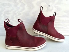 Xtratuf 6” WP Distressed Red Leather Slip-on Sporty Ankle/Deck Boots Women's 11