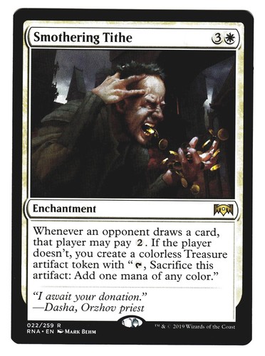 MTG Smothering Tithe Anime Confetti Foil English #87 Enchanting