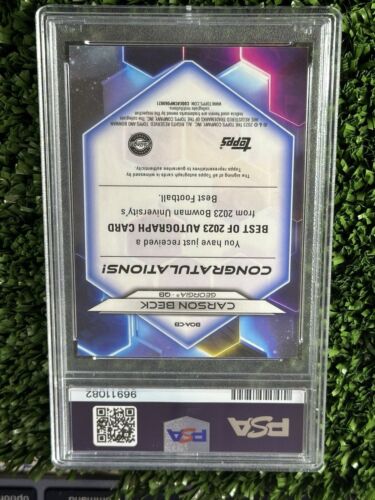 2023 Bowman's Best University - Orange Geometric Refractor Carson Beck /25 - Picture 2 of 2
