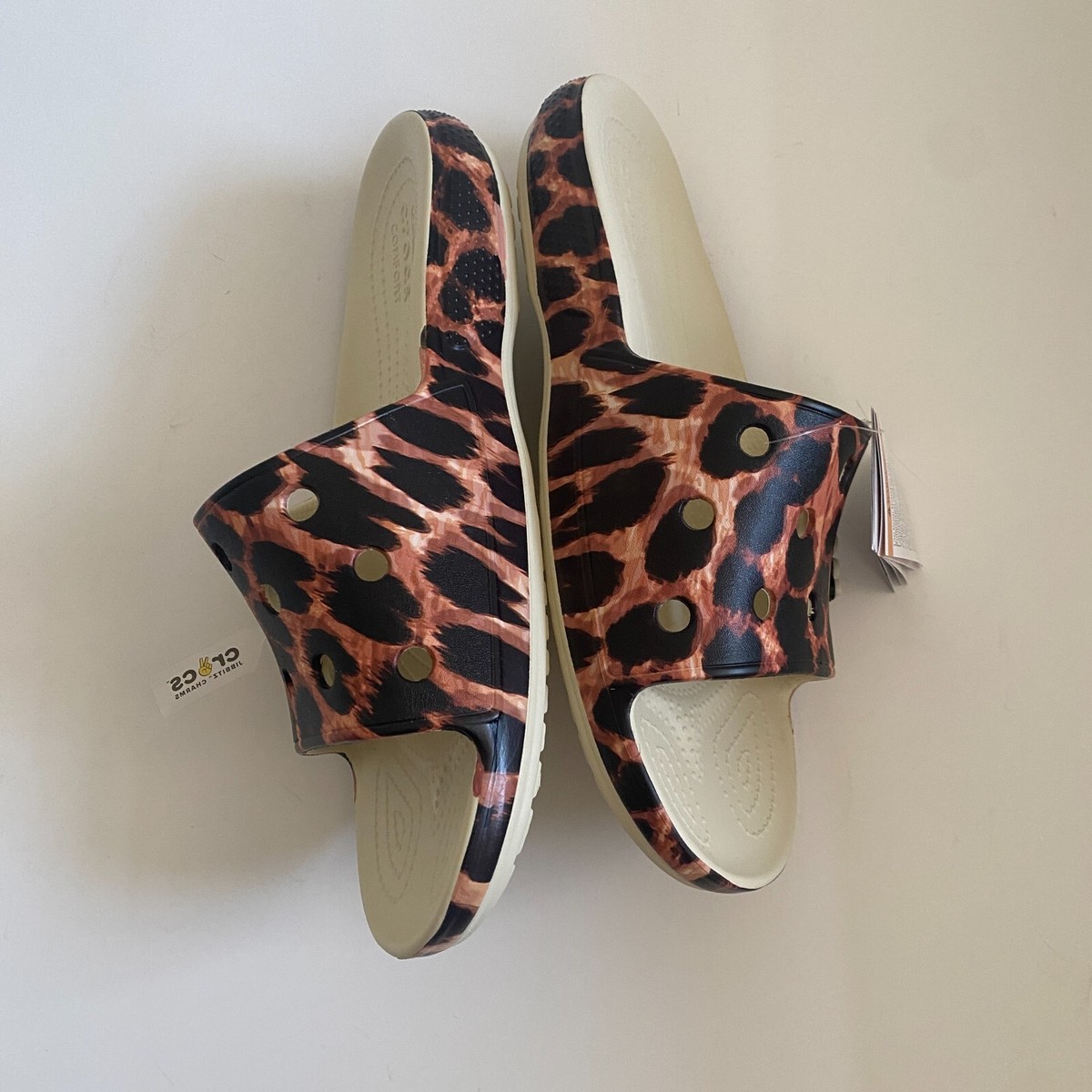 NWT Crocs Classic Animal Remix Slide Sandals Size 12 207841-2Y4 Summer Leopard NWT Crocs Classic Animal Remix Slide Sandals Size 12 207841  main image 4