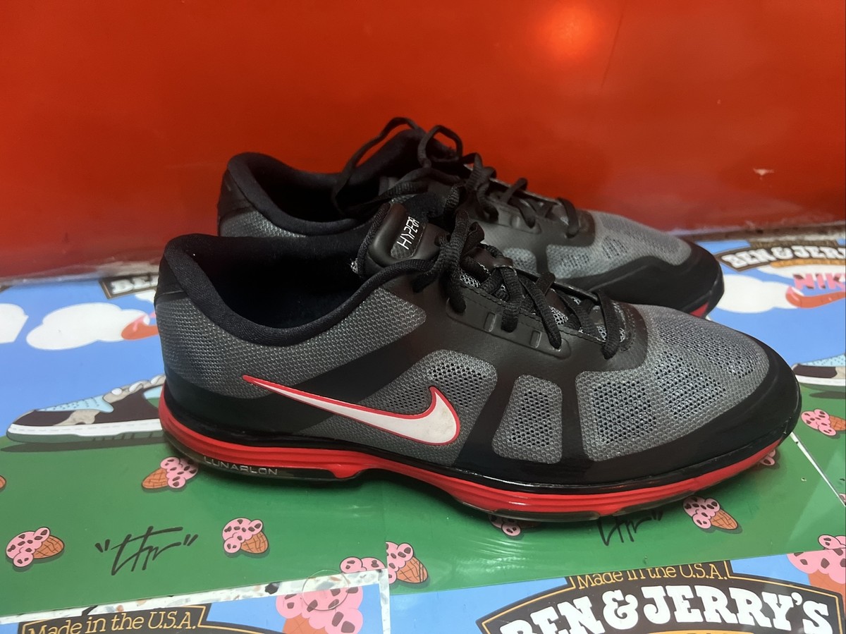 Nike Men's 11 Lunarlon Golf Shoes Black/Gray/Red 483841-001 | eBay