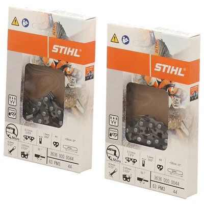 2 STIHL Sägekette 3636 000 0044, 63 PM3 44, 3/8 P 1,3 44 TG Pico Micro 30 cm
