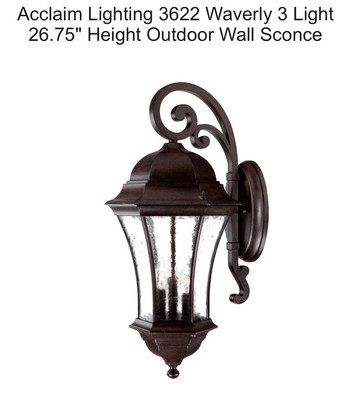 Acclaim Lighting 3622BC Black Waverly 3-Light 26.75''H Outdoor Wall Sconce