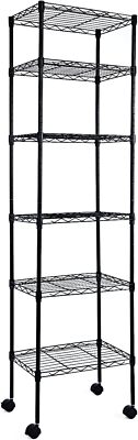 YSSOA Heavy Duty 6-Shelf Wire Shelving Adjustable Storage Units 17''Dx11''Wx63''H