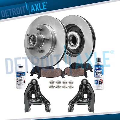 Front Disc Brake Rotors Ceramic Pads Lower Control Arms for Chevy GMC C1500 2WD