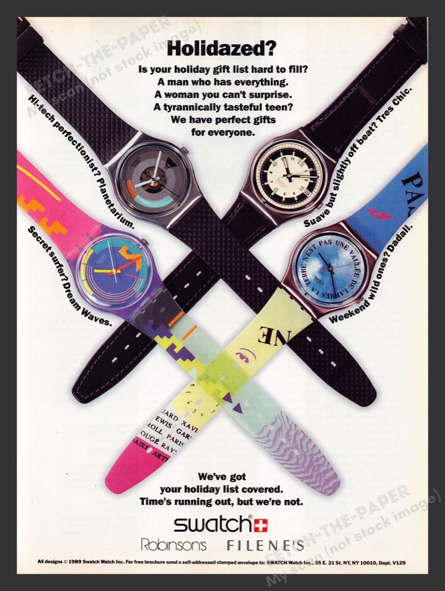 Swatch Watch Dadali Tres Chic Planetarium Dream Wave 1980s Print