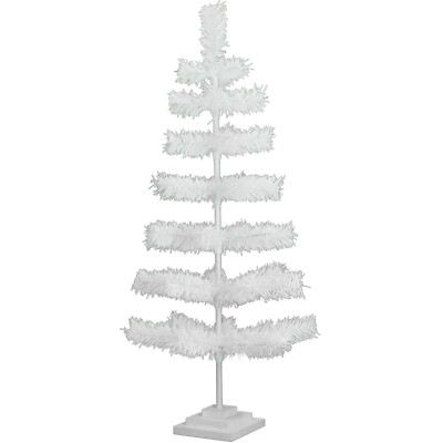 36'' White Christmas Tinsel Tree Tabletop Centerpiece Decorative Holiday 3FT