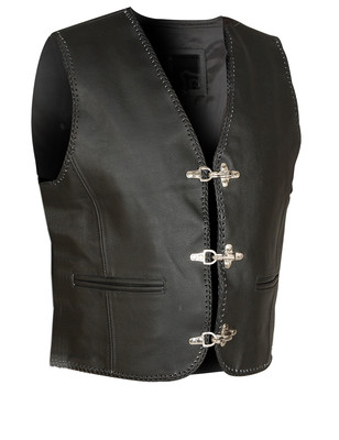 B Ware LEDERWESTE KUTTE MOTORRAD BIKER Vest CHOPPER LEDER WEST ROCKER CLUB