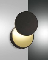 Fabas Luce Led Wandleuchte Ara >90Ra Ø120Mm 8+4W Warmweiß Schwarz Dimmbar