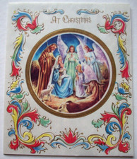 Nativity vintage Christmas greeting card FF5
