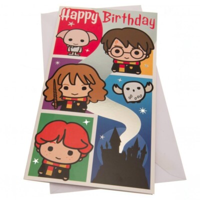 Harry Potter Geburtstagskarte Chibi-Stil Figuren offizielle Handelsware UK LAGER
