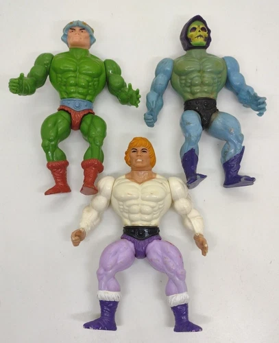 SKELETOR PRINCE ADAM Vtg 1981 Taiwan SOFT HEAD He Man Figure MOTU Lot Of 3