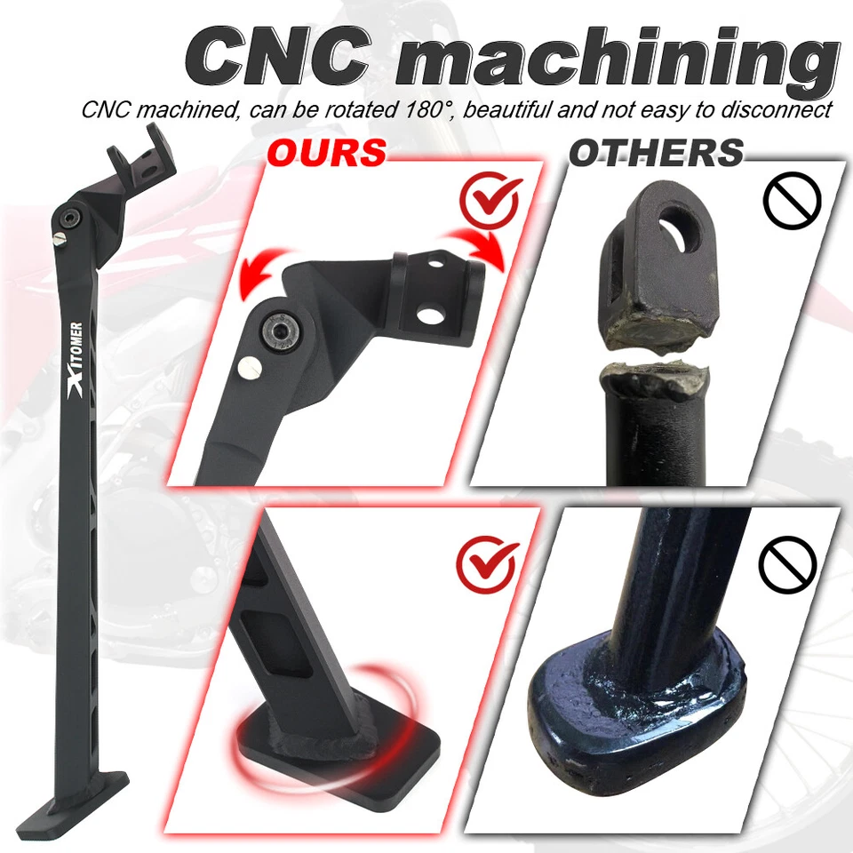 Aluminium Motorcycle Side Kickstand Leg Fit For Honda CRF450R 2002-2013 2012 - Image 4 of 4