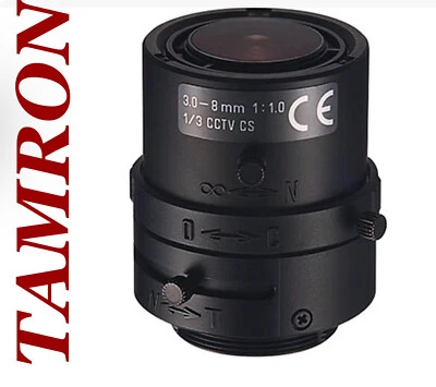 CCTV Varifocal Lens 3-8mm F1.0 1/3" CS Mount Manual Iris TAMRON 13VM308AS NEW!