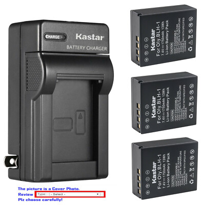 Kastar Fully Decode Battery Wall Charger for Genuine Olympus BLH1 BLH-01 PS-BLH1