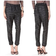 Free People Black Sequin Joggers  Free People Morelia Sequin Black Pant MEDIUM