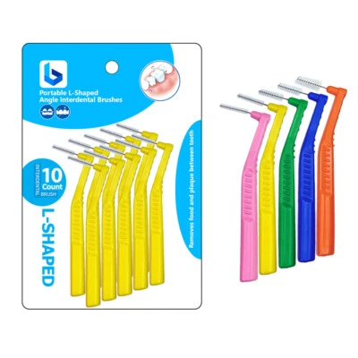 BOULTON-UK Angle Interdental Brushes – L Shape 10 Pack | Angled Interdental Brush Stick