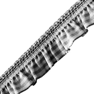 Elastische Gingham Frill 19 mm Band Borte Stretch (18 Farben)
