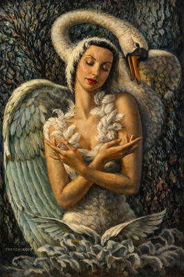Vladymir Tretchikoff - Sterbender Schwan Kunst Rekonstruktion Unikat Nachdruck