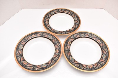Christian Dior Chambord China Dishes SET of 3 Large Rimmed Soup Bowls 9.25''