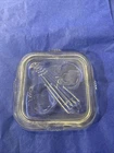 Federal Glass Square Refrigerator Dish Veggies Lid Only 4.25” X 4.25” Vintage