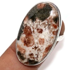 925 Silver Plated Natural Garnet In Limestone Ring US 9 Royal Look Jewelry AU N4