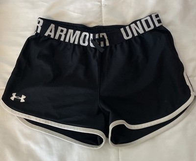Under Armour HeatGear Youth Large girls Black/White Athletic Shorts Loose