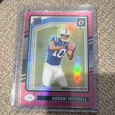 Panini 2024 Donruss Optic Rated Rookie Adonai Mitchell #203 Pink Prizm Colts