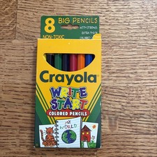 Vintage 1996 Crayola Write Start Colored Pencils 8 Pack Hexagon Brazil Used