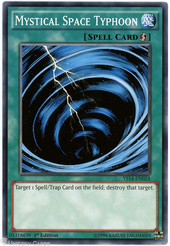 YS14-EN024 Mystical Space Typhoon 1st Edition Mint YuGiOh Card