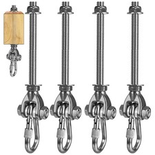 Dakzhou 4 Heavy Duty Stainless Steel 180  Swivel Swing Hooks Hangers 800LBS