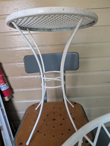 MCM Homecrest Small Outdoor Mesh Wrought Iron Side Table