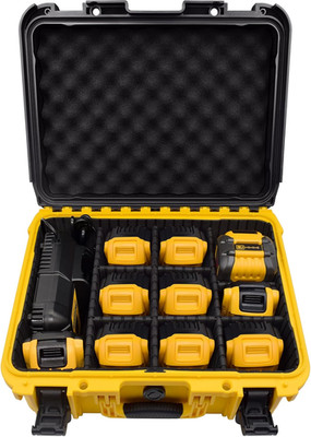 Case for Dewalt Battery- Extra Large Hard Storage Box with Adjustable Dividers