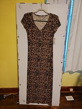 NWT Women's Medium (8-10) Leopard Print Maxi Dress No Boundaries 