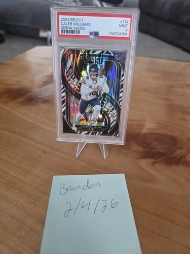 2024 Panini Select - Premier Level Caleb Williams #114 Zebra Prizm (RC) PsA9