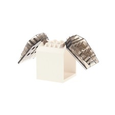 1x Lego Container 4x4x4 White Box Hinge Flap Transparent Brown 30625 30639