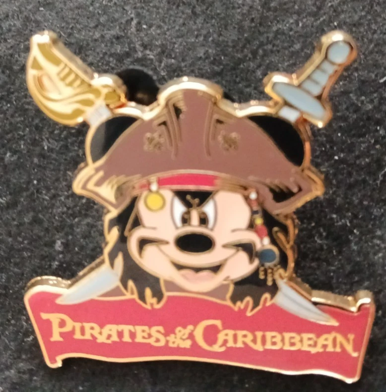 Disney Mickey Jack Sparrow Pirates of the Caribbean Logo Mystery Pin~# 83689~EUC