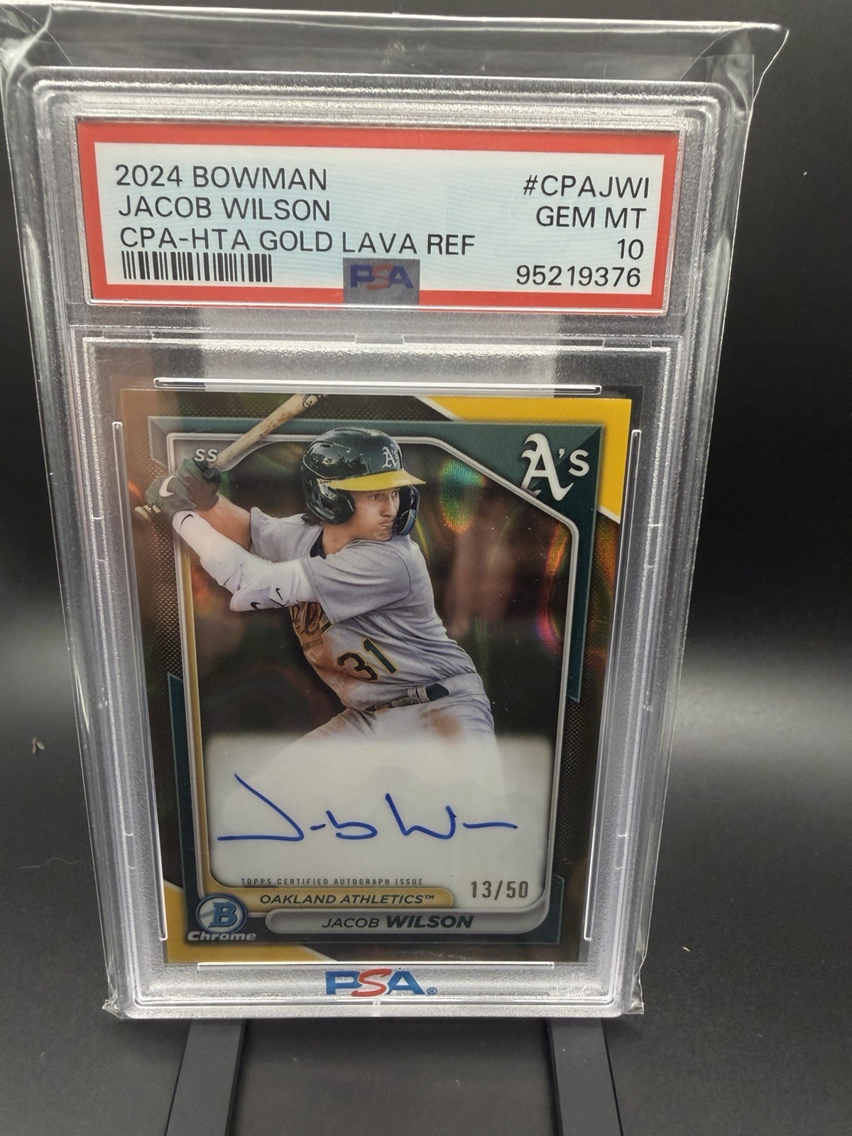 Bowman - Chrome Prospect Auto Jacob Wilson #CPA-JWI Hta Gold Lava Refractor /50