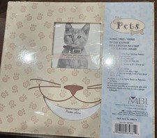 MBI 20 page 8x8 top loading scrapbook PETS paw prints CAT photo front name place