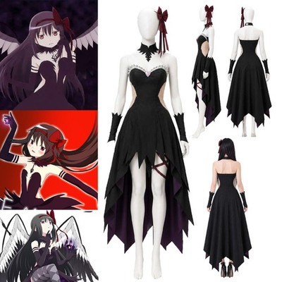Puella Magi Madoka Magica Akemi Homura Cosplay Dress Halloween Gothic Ball Gown