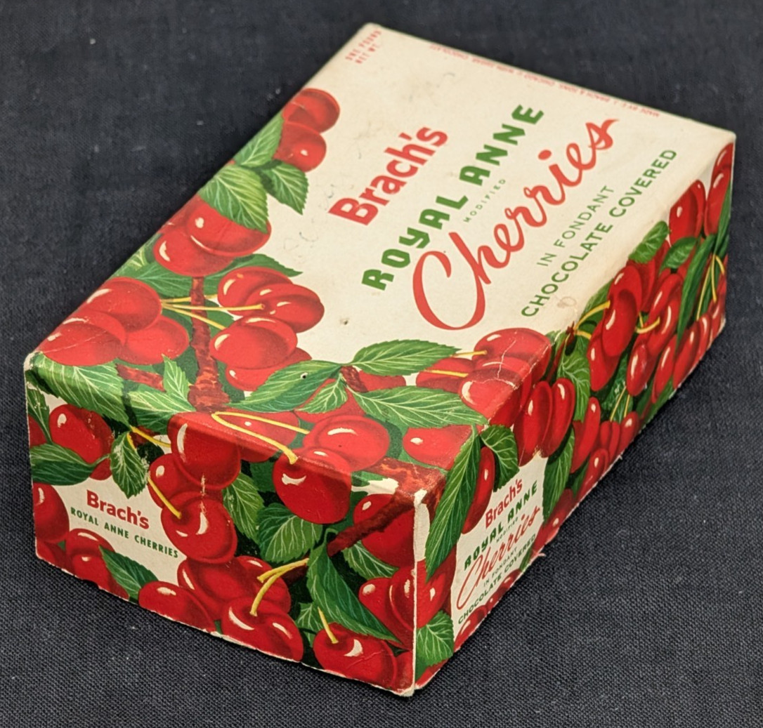 VTG 1950s BOX BRACH'S ROYAL ANNE CHOCOLATE COVERED CHERRIES CANDY STORE DISPLAY