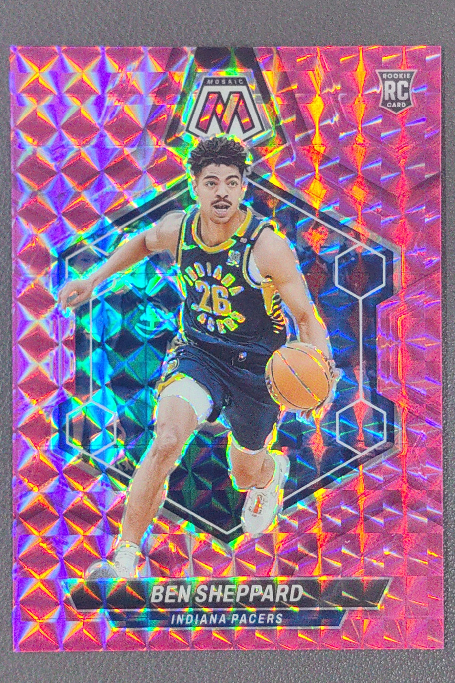 2023-24 Panini Mosaic Ben Sheppard Pink Prizm RC Rookie /149 #244 Pacers