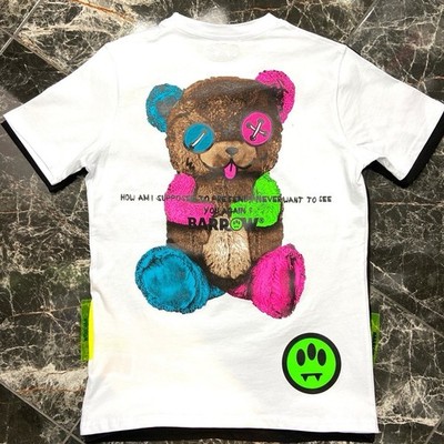 Barrow Unisex Bear Graphic Cotton Short Sleeve T-Shirt White