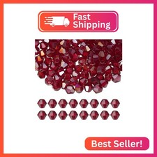 PATIKIL 4mm Bicone Crystal Beads, 400 Pcs Glass Faceted Bicone Beads Loose Space