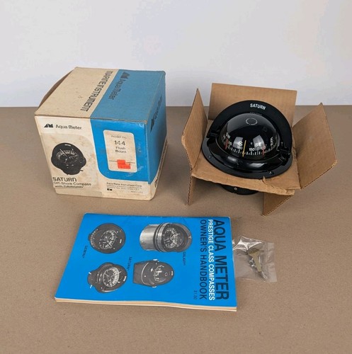Saturn Off Shore Compass Model 144 Aqua Meter 3-3/4" Flush Mount Front Reading