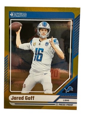 2024 Donruss #200 Jared Goff Press Proof Gold 06/50 SSP Lions